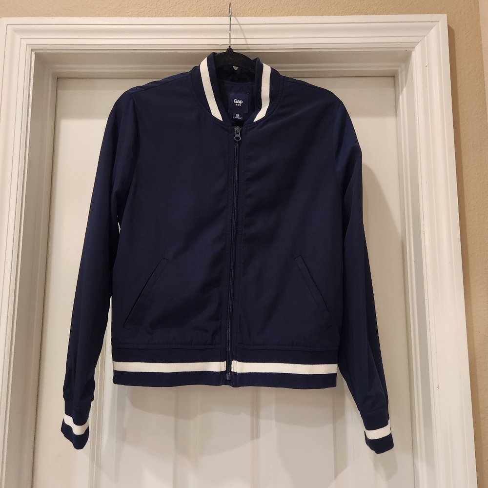 Gap Senior Bomber Jacket Tapestry Navy Size Medium